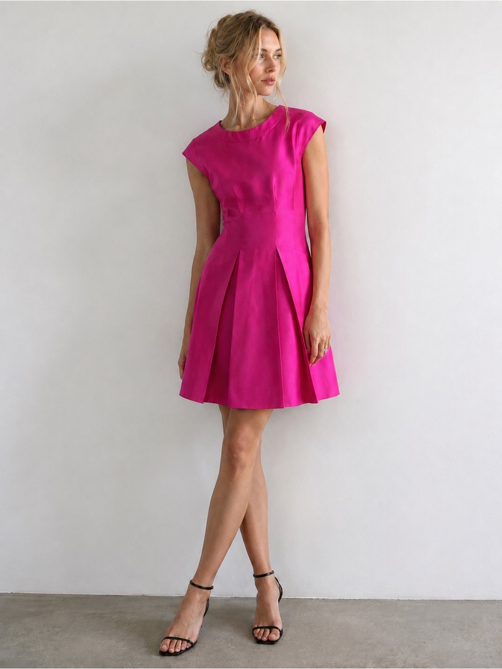 Kate Spade Silk Cotton Fuchsia Fit & Flare Cocktail Dress | US 4